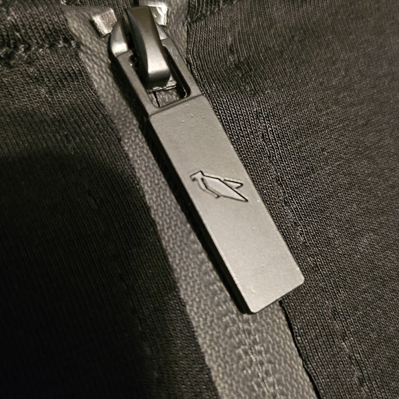 Stone Falcon Black Short Sleeve Tee with Quarter-Zip Collar - Picture 5 of 9